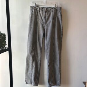 Zara Straight Leg Moto Jeans grey wash